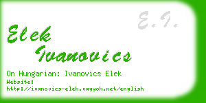 elek ivanovics business card